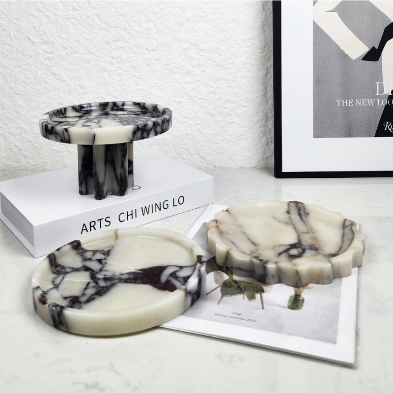 Luxury New Chinese Wabi-Sabi Marble Tray & Home Decor Accent
