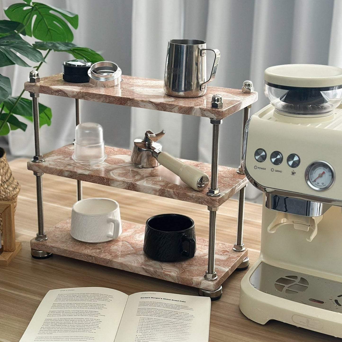 Natural Marble Multi-Tier Organizer | Vanity & Countertop Storage