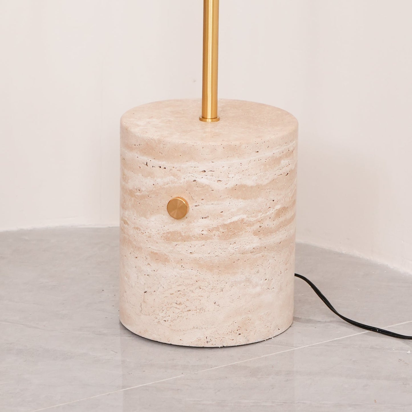 Marble Floor Lamp with Glass Globe Shade – Modern Gold Metal Stand