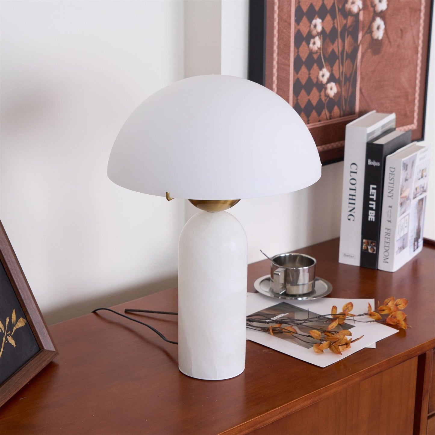 Alabaster Spherical Table Lamp - Sleek Modern Design for Sophisticated Home Room Decor