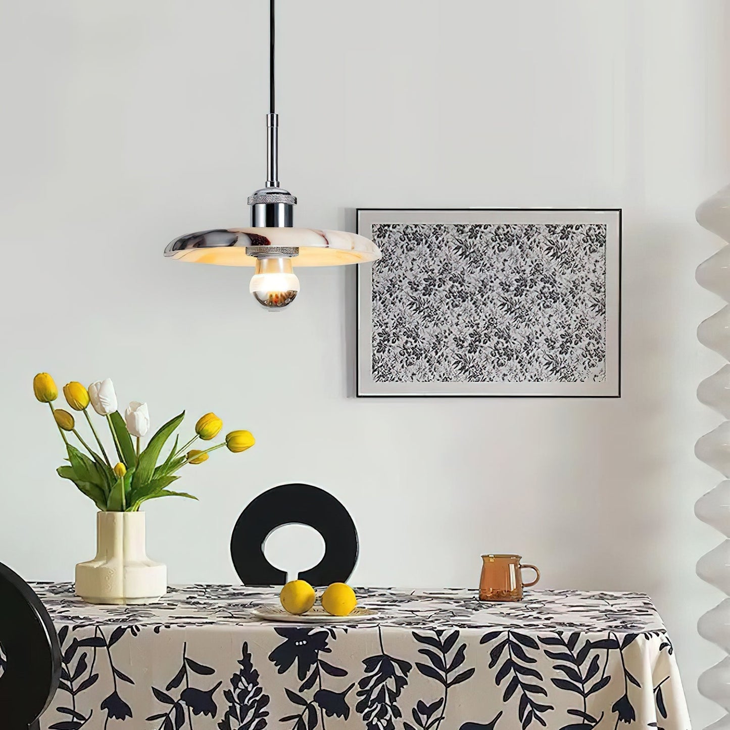 Marble Pendant Lamp – Modern Hanging Light for Dining Room or Living Room
