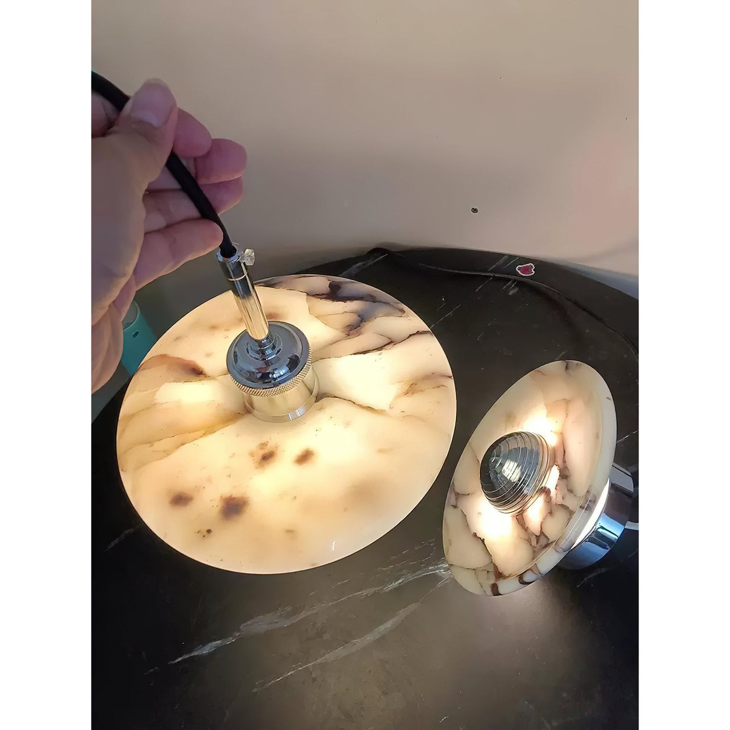 Marble Pendant Lamp – Modern Hanging Light for Dining Room or Living Room