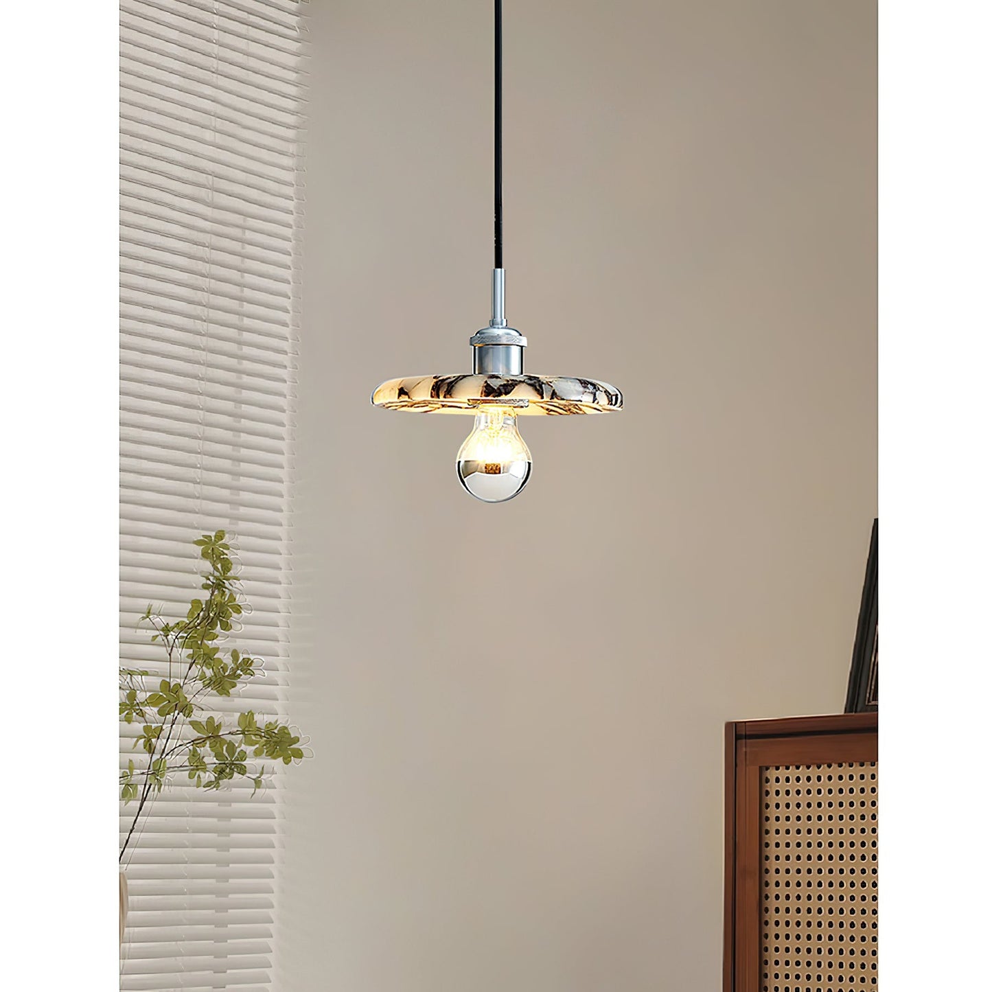 Marble Pendant Lamp – Modern Hanging Light for Dining Room or Living Room