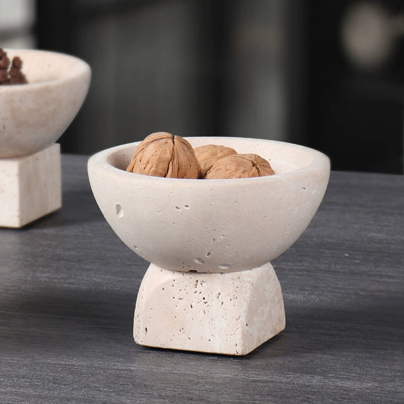Travertine Fruit Bowl - Nordic Luxury Minimalist Design