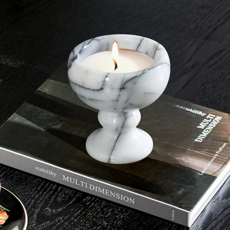 Nordic Style Calacatta Marble Aromatherapy Candle Holder