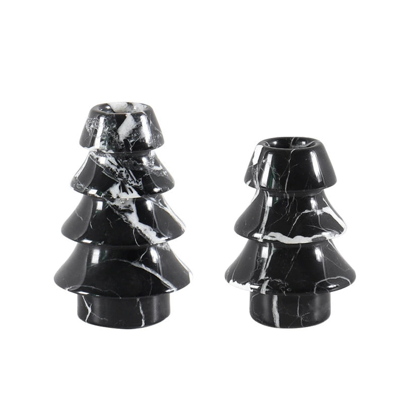 Vintage Style Marble Christmas Tree Candle Holder