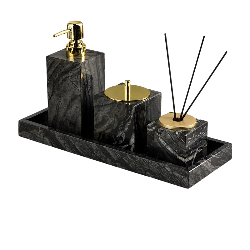 Wood Grain Marble Bath Set - Luxury Hotel & Club Bathroom Organizer