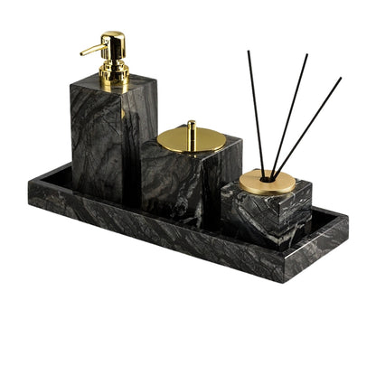 Wood Grain Marble Bath Set - Luxury Hotel & Club Bathroom Organizer