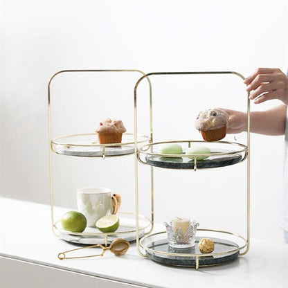 Modern Marble 2 Tier Standing Tray