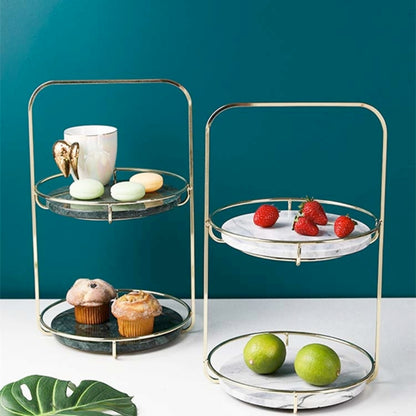 Modern Marble 2 Tier Standing Tray