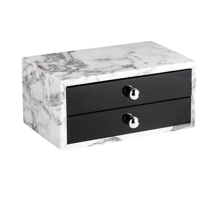 Minimalist Calacatta Marble Drawer Storage Box - Hotel Bathroom Organizer