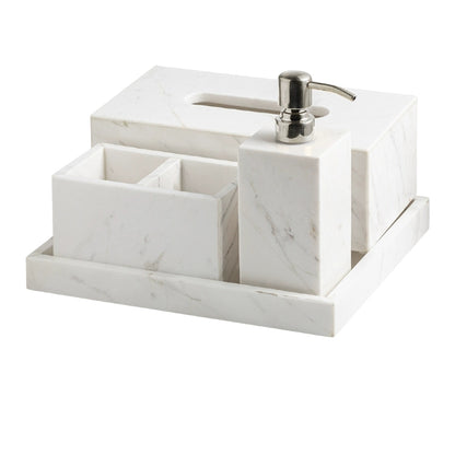 Jazz White Marble Luxury Bath Set - Hotel & Homestay Bathroom Organizer