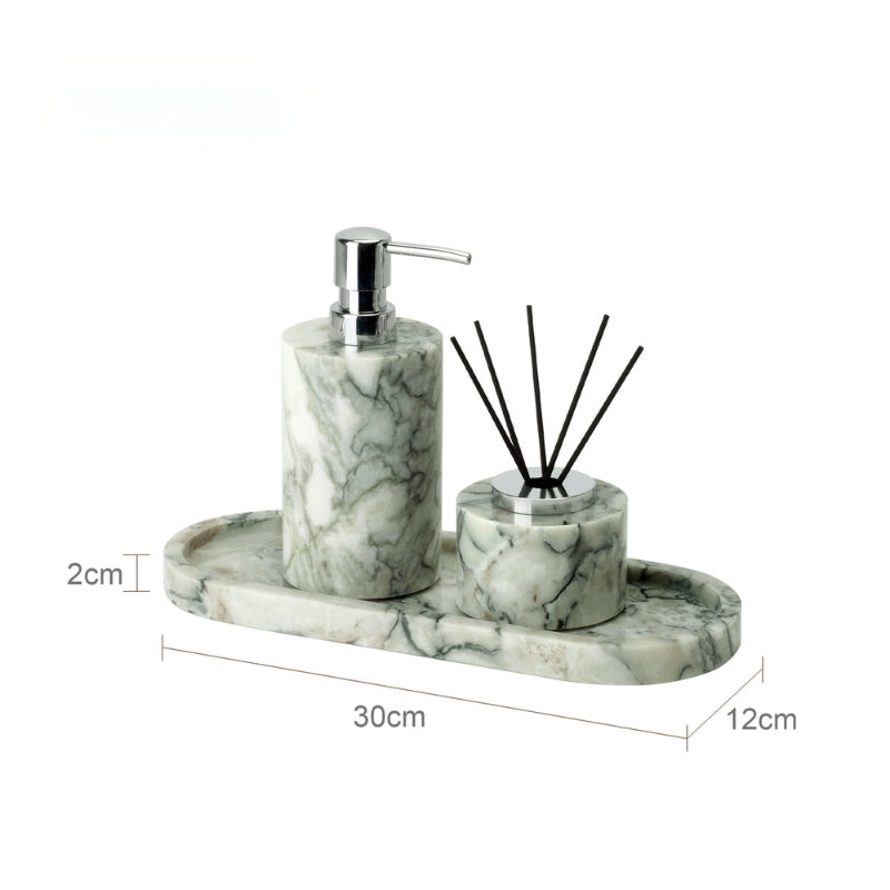 Cold Emerald Marble Mid-Century Bath Set