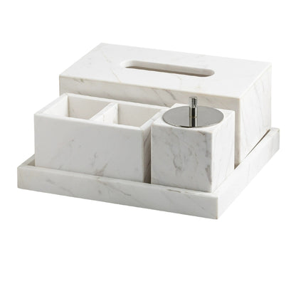 Jazz White Marble Luxury Bath Set - Hotel & Homestay Bathroom Organizer