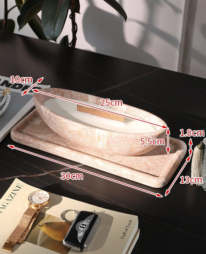 Turkish Shell Pink Marble Luxury Home Decor Collection