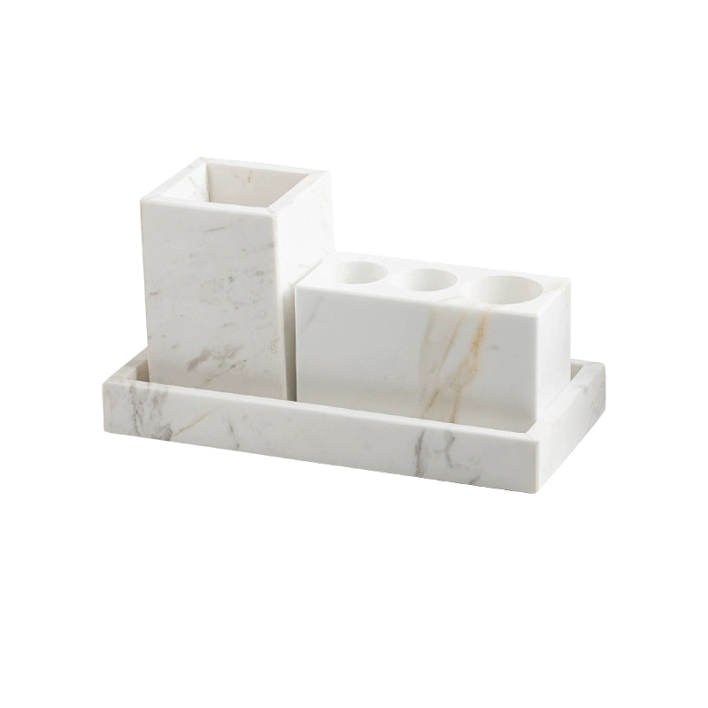 Jazz White Marble Luxury Bath Set - Hotel & Homestay Bathroom Organizer