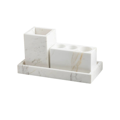 Jazz White Marble Luxury Bath Set - Hotel & Homestay Bathroom Organizer
