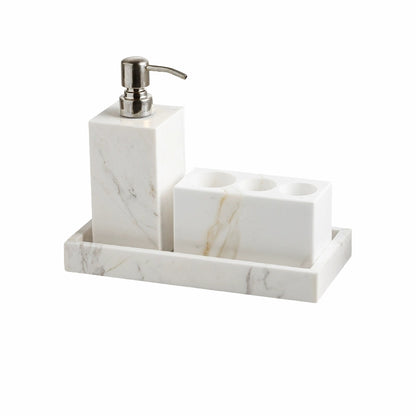 Jazz White Marble Luxury Bath Set - Hotel & Homestay Bathroom Organizer