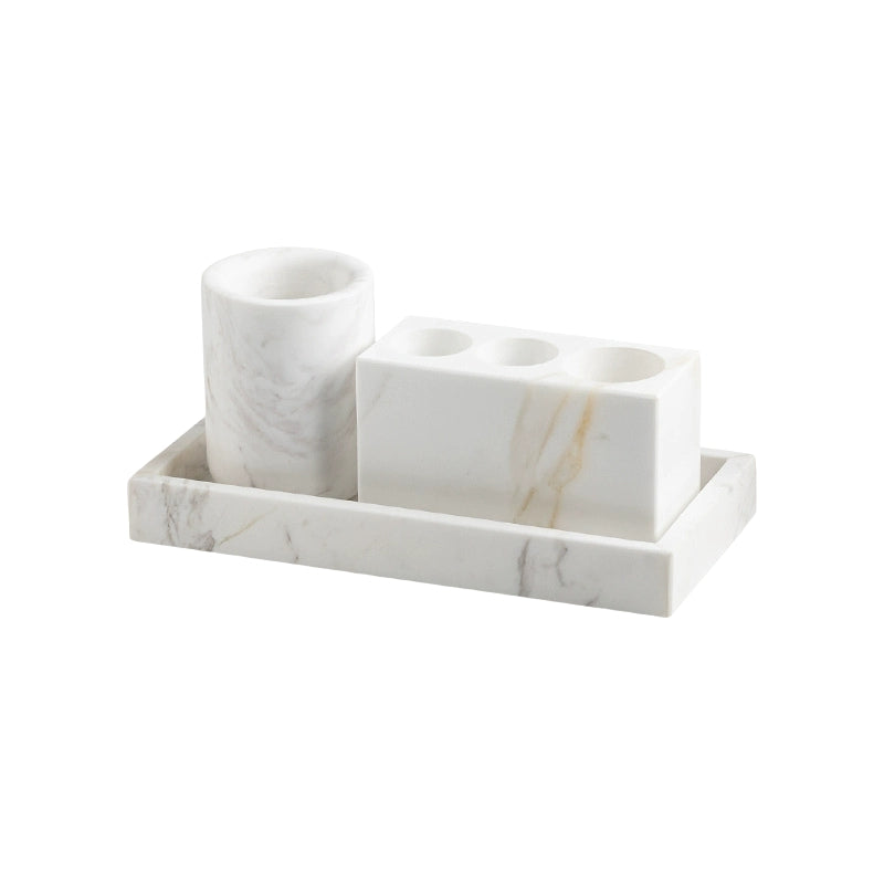 Jazz White Marble Luxury Bath Set - Hotel & Homestay Bathroom Organizer