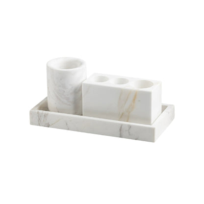 Jazz White Marble Luxury Bath Set - Hotel & Homestay Bathroom Organizer
