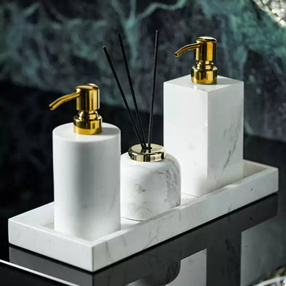 Jazz White Marble Luxury Bath Set - Hotel & Homestay Bathroom Organizer