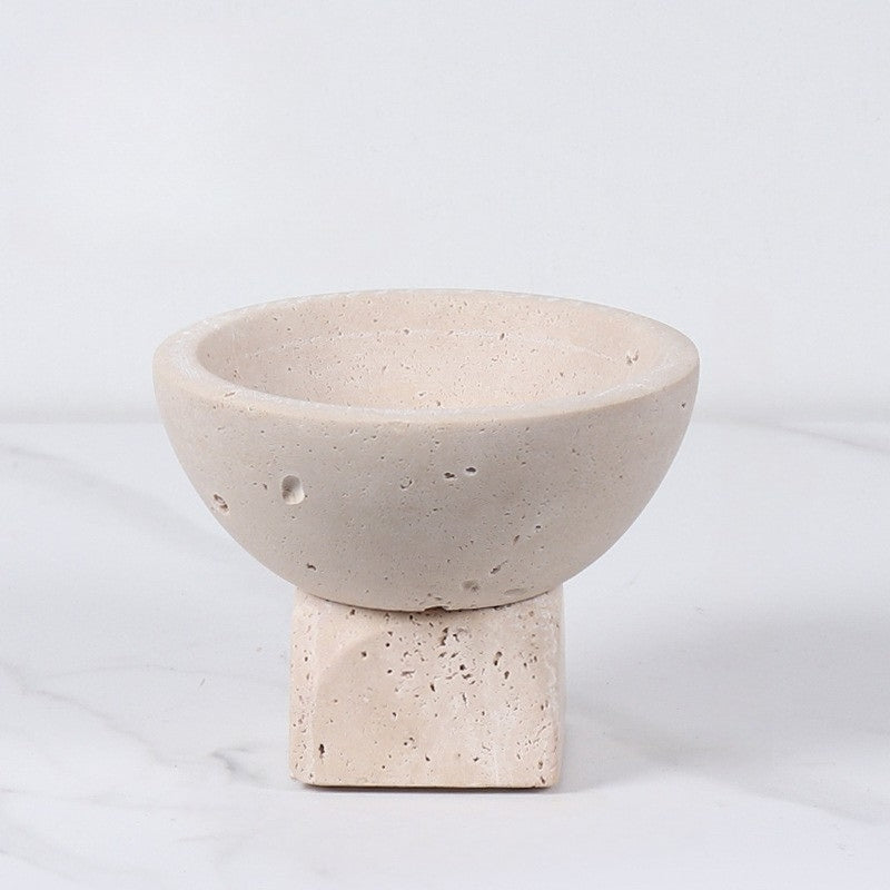 Travertine Fruit Bowl - Nordic Luxury Minimalist Design