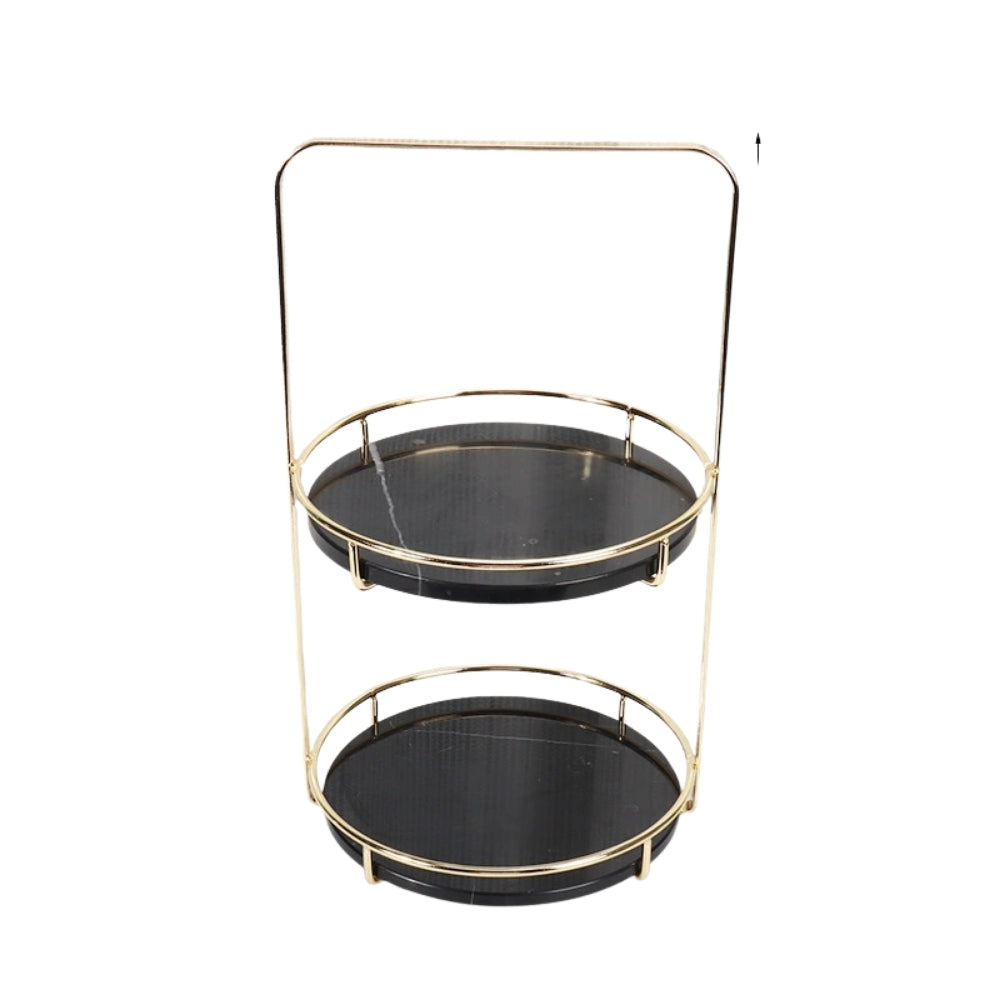 Modern Marble 2 Tier Standing Tray