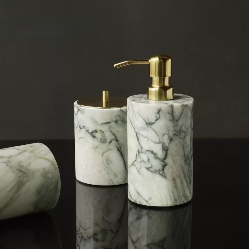 Cold Emerald Marble Mid-Century Bath Set