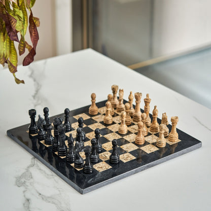 Natural Marble Chess Set – Luxury Modern Living Room Decor
