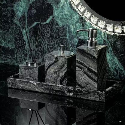 Wood Grain Marble Bath Set - Luxury Hotel & Club Bathroom Organizer