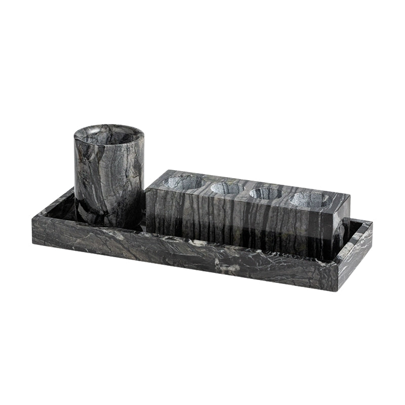 Wood Grain Marble Bath Set - Luxury Hotel & Club Bathroom Organizer