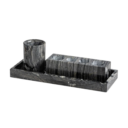 Wood Grain Marble Bath Set - Luxury Hotel & Club Bathroom Organizer