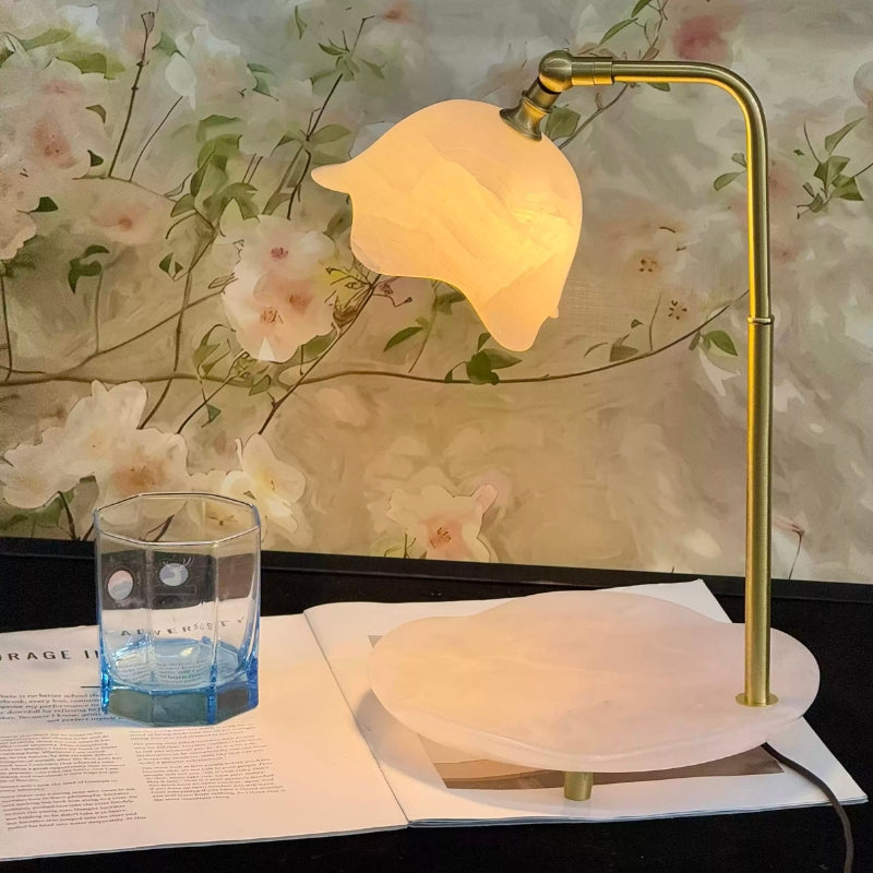 Natural Marble Petal Table Lamp - Luxury Decor Lighting