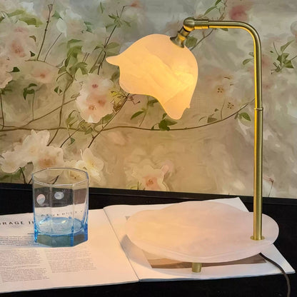 Natural Marble Petal Table Lamp - Luxury Decor Lighting