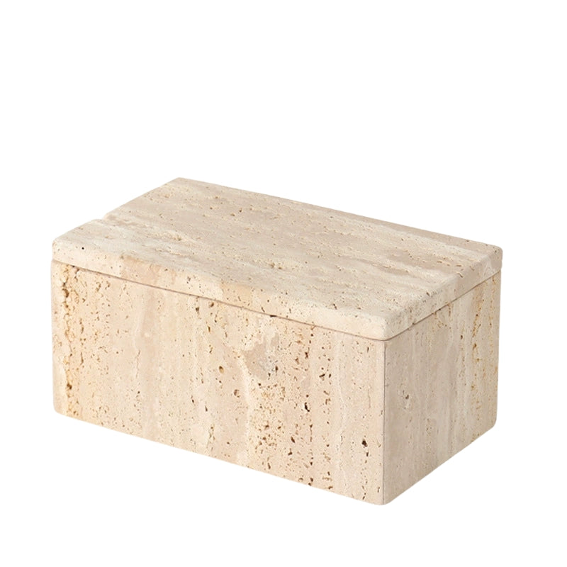 Wabi-Sabi Natural Travertine Jewelry & Storage Box