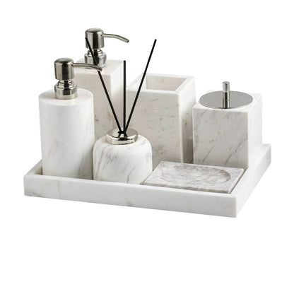 Jazz White Marble Luxury Bath Set - Hotel & Homestay Bathroom Organizer