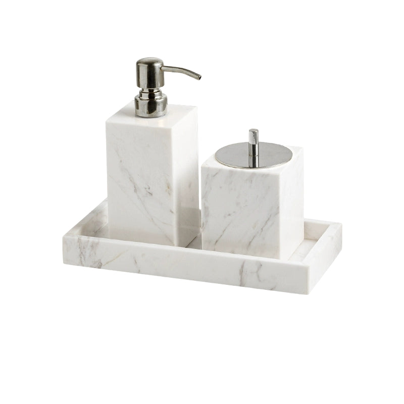 Jazz White Marble Luxury Bath Set - Hotel & Homestay Bathroom Organizer
