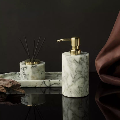 Cold Emerald Marble Mid-Century Bath Set