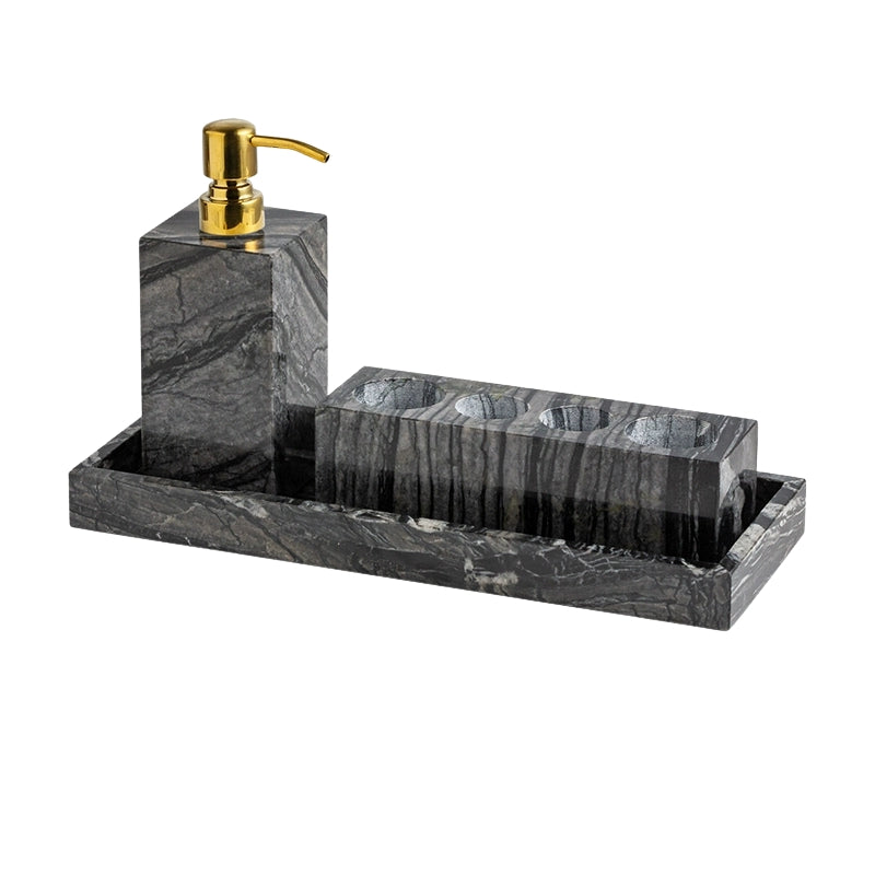 Wood Grain Marble Bath Set - Luxury Hotel & Club Bathroom Organizer