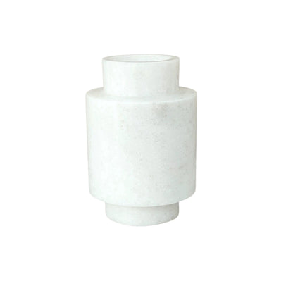 French Light Luxury White Marble Geometric Vase Collection