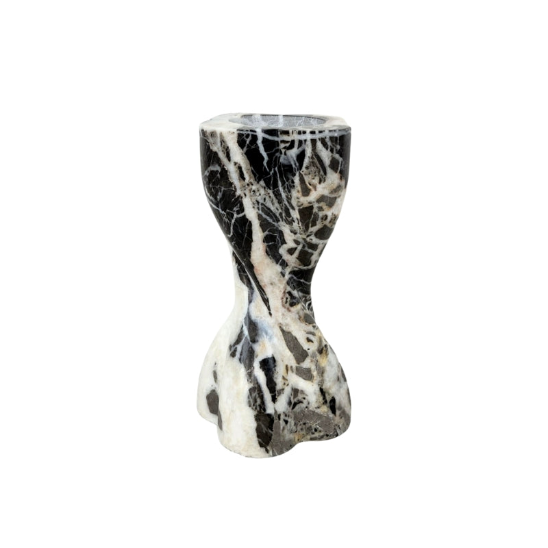 French Mid-Century Bvlgari Luxury Stone Spiral Vase – Modern Light Luxury Decor