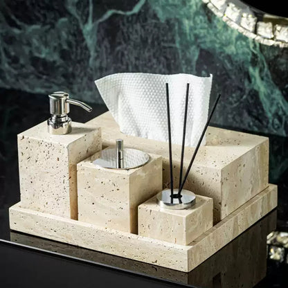 Wabi-Sabi Travertine Bath Collection