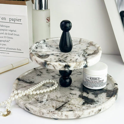 Natural Marble Luxury Double-Tier Organizer Tray
