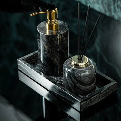 Wood Grain Marble Bath Set - Luxury Hotel & Club Bathroom Organizer