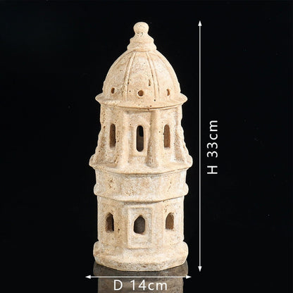 Luxury Travertine Ancient Architecture Sculpture Decor