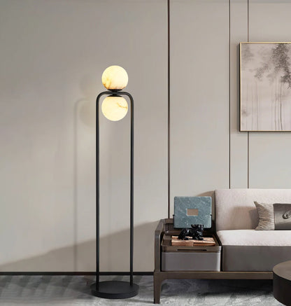 Alabaster Tribeca Floor Lamp - Luxe Minimalist Black Design for Sophisticated Indoor Spaces