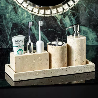 Wabi-Sabi Travertine Bath Collection