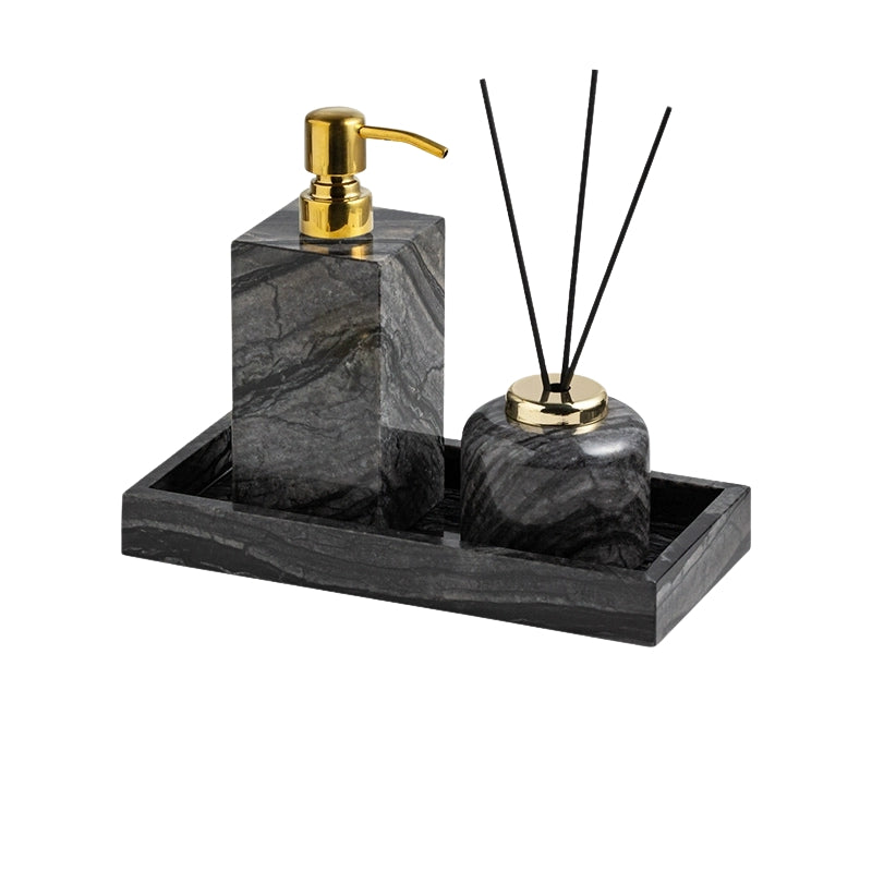 Wood Grain Marble Bath Set - Luxury Hotel & Club Bathroom Organizer