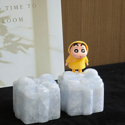 Bow-Tie Natural Marble Storage Jar – Luxury Desktop Decor