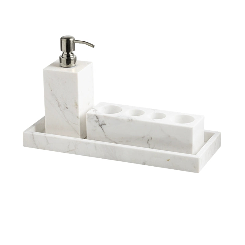 Jazz White Marble Luxury Bath Set - Hotel & Homestay Bathroom Organizer